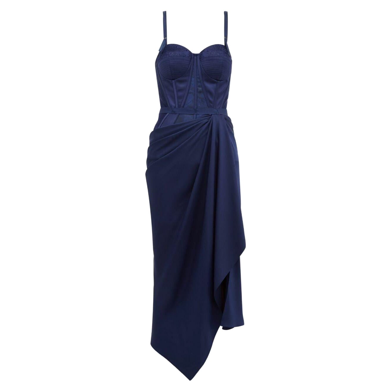 dark blue corset dress